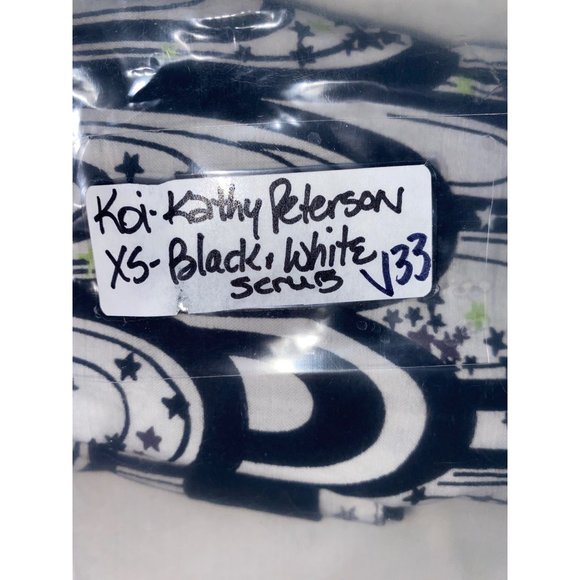 Koi Feather design Stars XS Medical Scrub Top - Picture 11 of 11